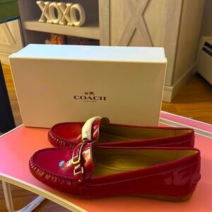 Coach Women's Flynn Patent Pink Loafers